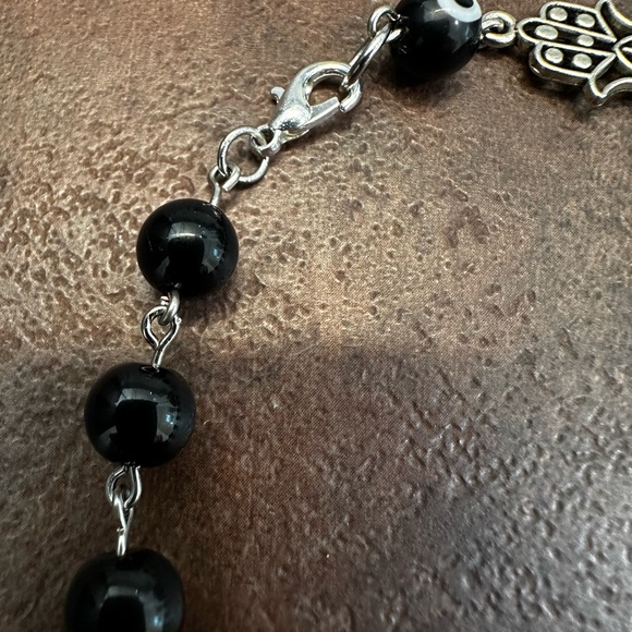 handmade Black Onyx Beaded Bracelet. - Picture 6 of 7